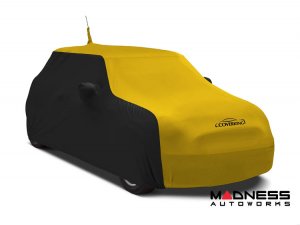Volkswagen ID. Buzz Custom Fit Vehicle Cover - Satin Stretch - Velocity Yellow w/ Black Sides + Rear Passenger Charger Port Flap